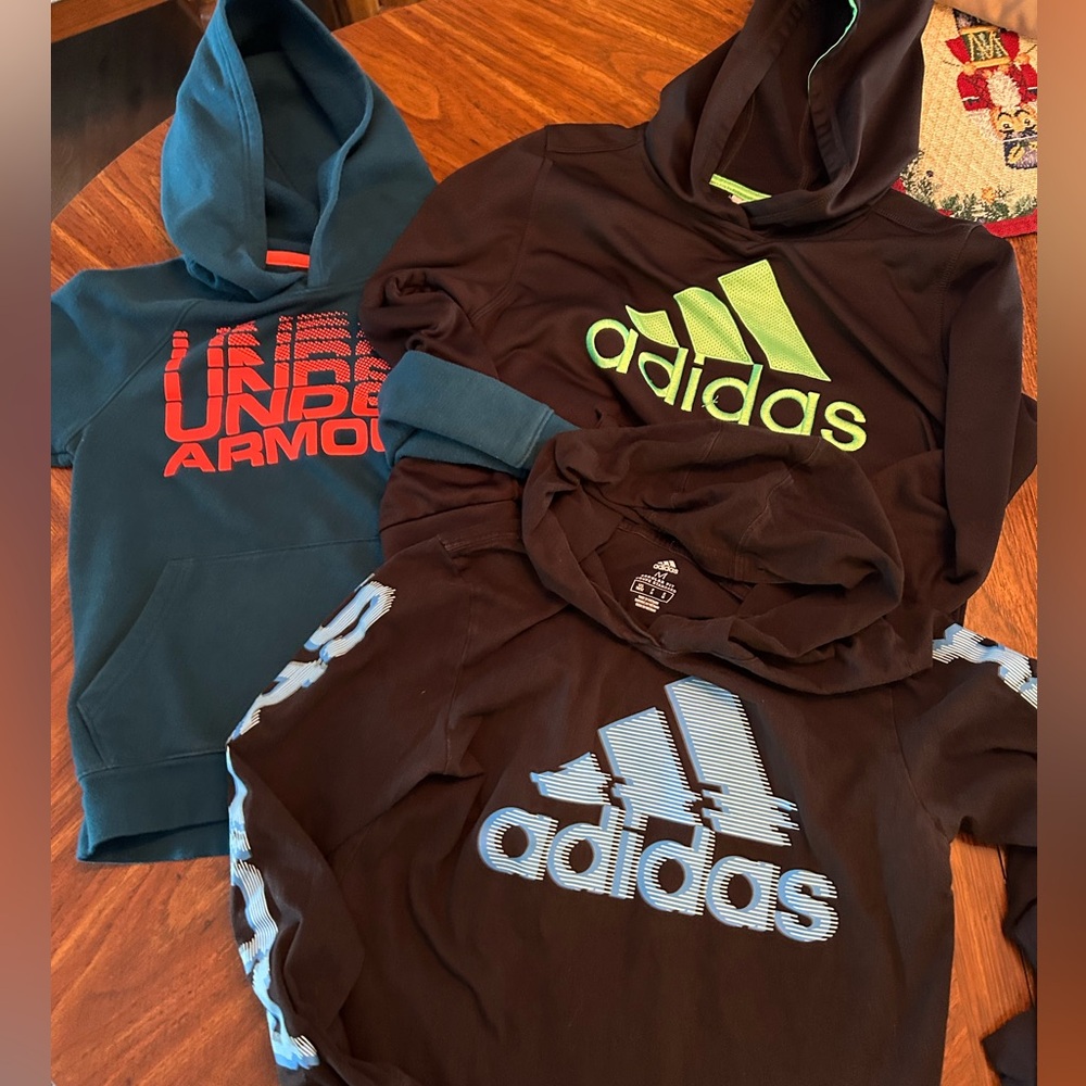 Boys Adidas and Under Armour Hoodies